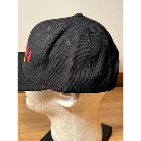 Vintage 90s Nike Air Jordan Snapback Pure Wool Hat Cap Red Black Gold Jump Man‎ - Picture 3 of 8